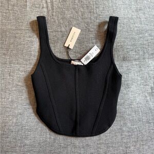 NEVER WORN Babaton Black Sculpt Knit Bustier Top